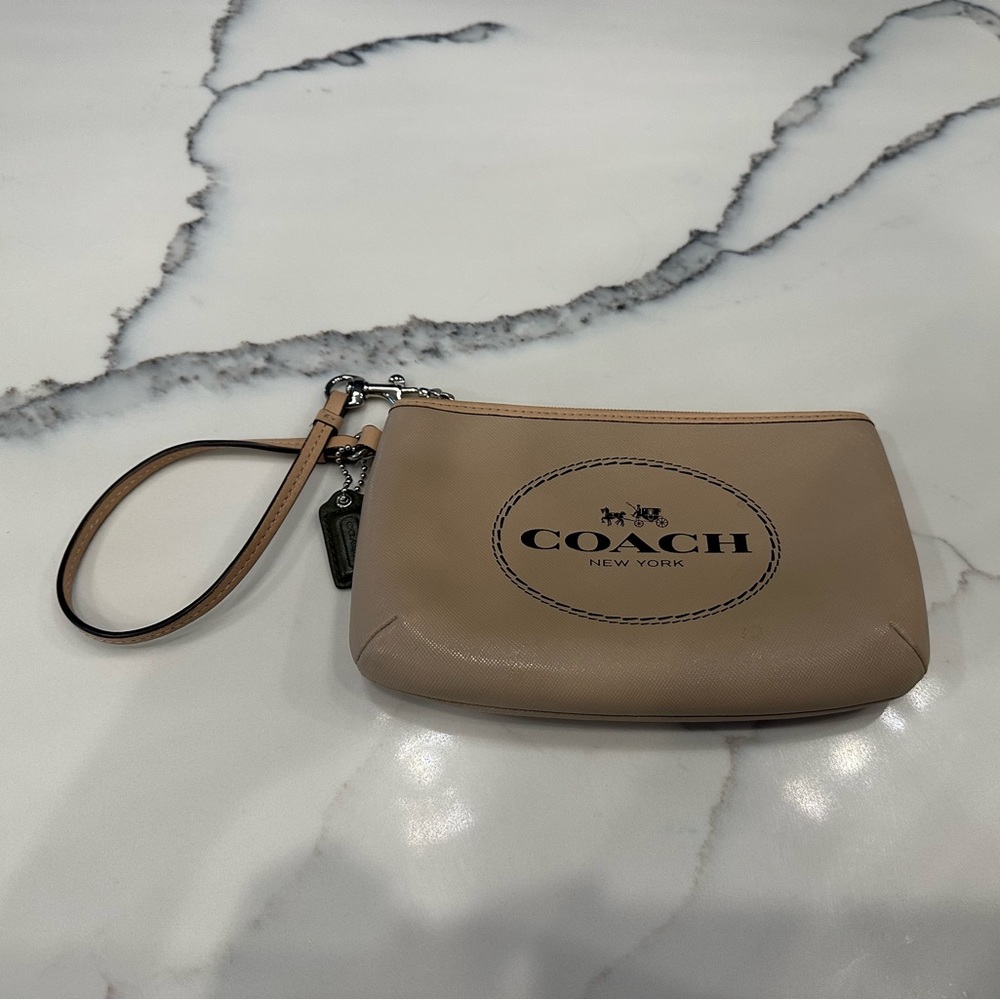 Coach tan wristlet